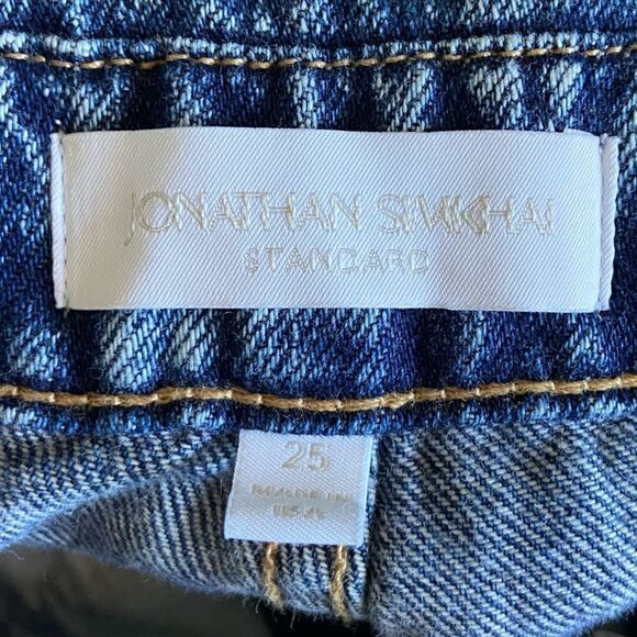 Jonathan Simkhai Blue Mullholland Jeans Crop High Rise Straight Leg Size 25 - Picture 10 of 10